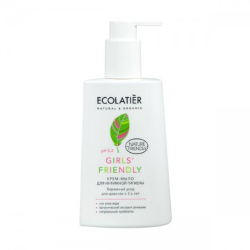 Ecolatier - Organické krémové mydlo na intímnu hygienu pre dievčatá od 3 rokov GIRLS´FRIENDLY